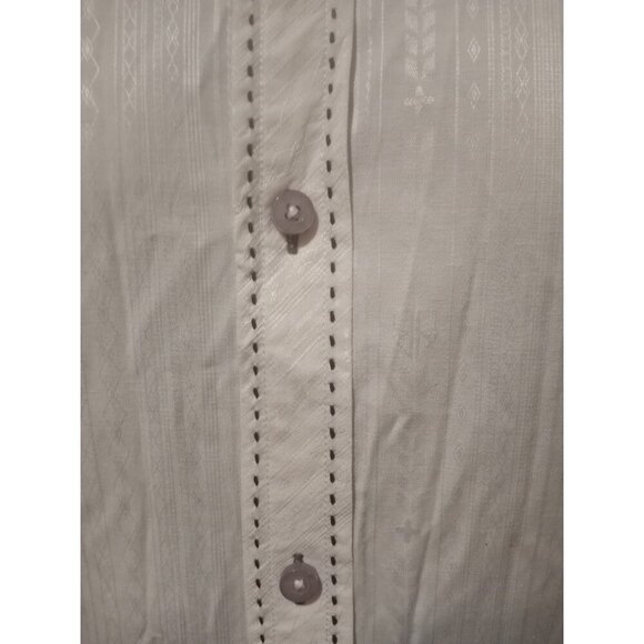ROAR Buckle Enough Excuses Mens White Embroidered Long Sleeve Button Shirt Large - Picture 4 of 15
